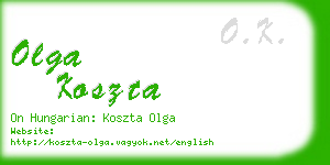 olga koszta business card